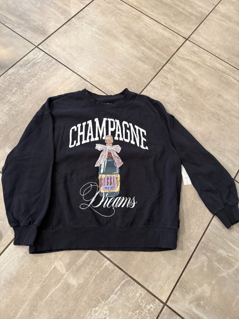 NWT Z Supply Champagne Dreams Graphic Sweatshirt Small